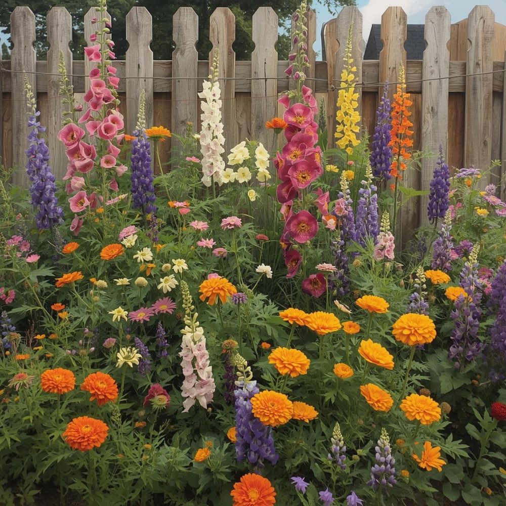 Blumengarten am Gartenzaun