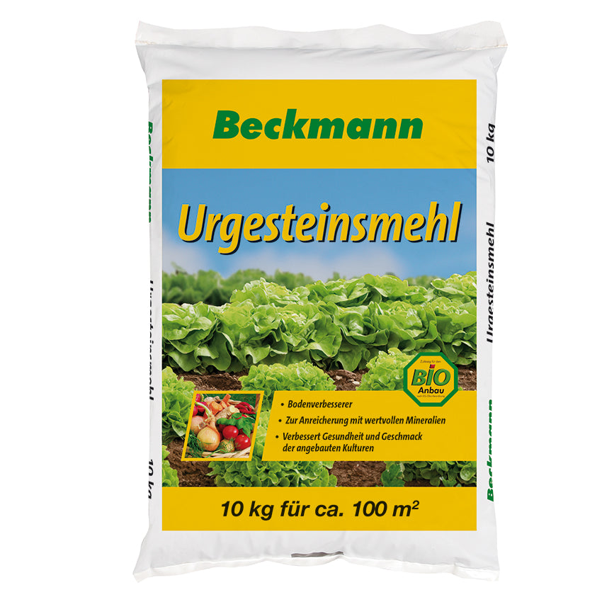 Beckmann Urgesteinsmehl 10 kg Sack – natürlicher Bodenhilfsstoff aus Basaltgestein für Garten & Kompost