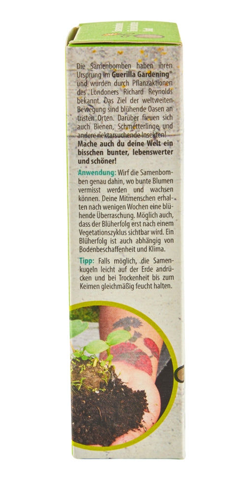 Guerilla Gardening Samenbomben KLASSIKER Seitenansicht