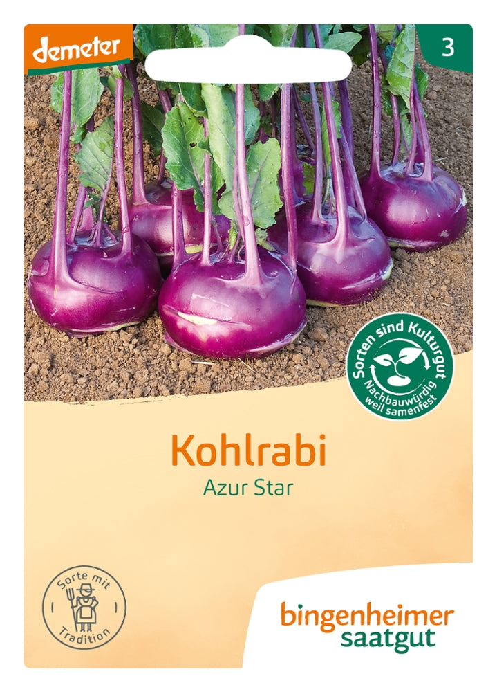BIO Saatgut Kohlrabi Azur Star, blau