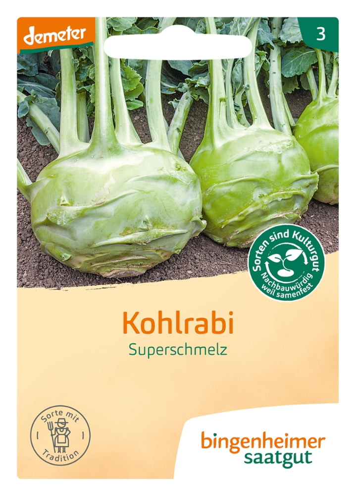 BIO Saatgut Kohlrabi Superschmelz, weiß