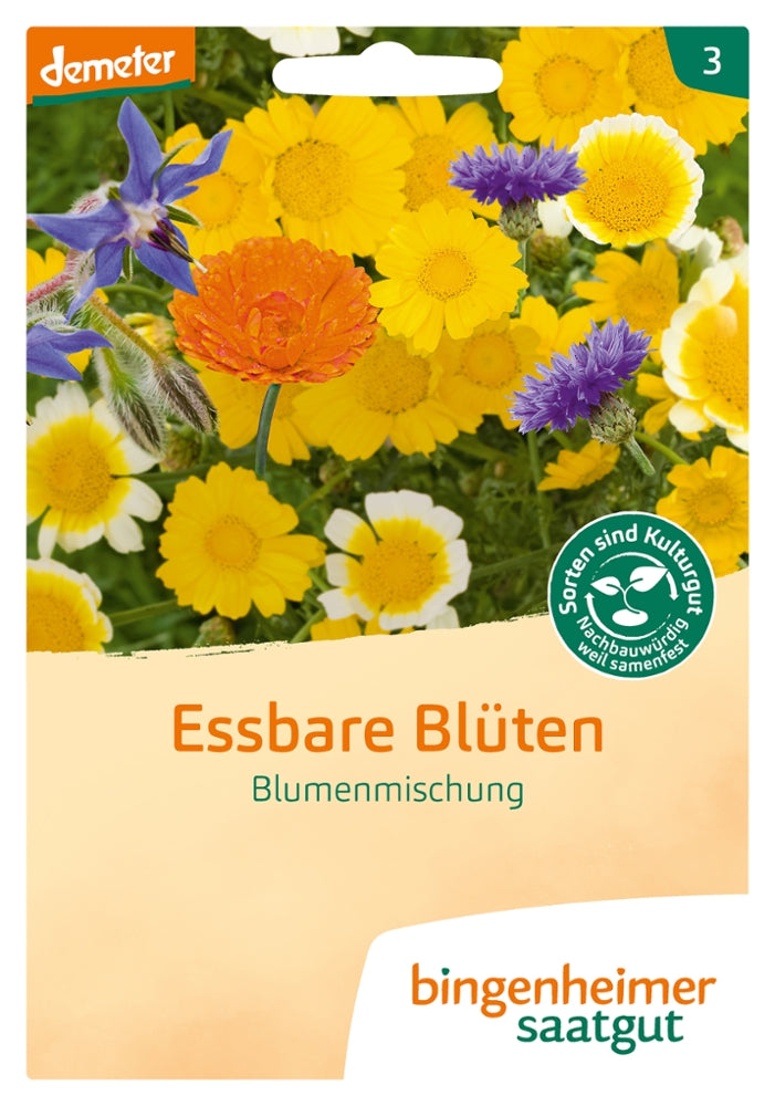 BIO Saatgut Blumenmischung Essbare Blüten