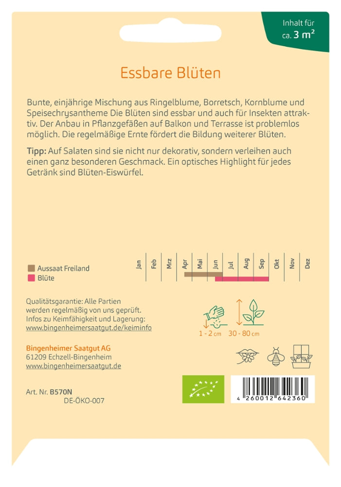 BIO Saatgut Blumenmischung Essbare Blüten – Biogartenladen