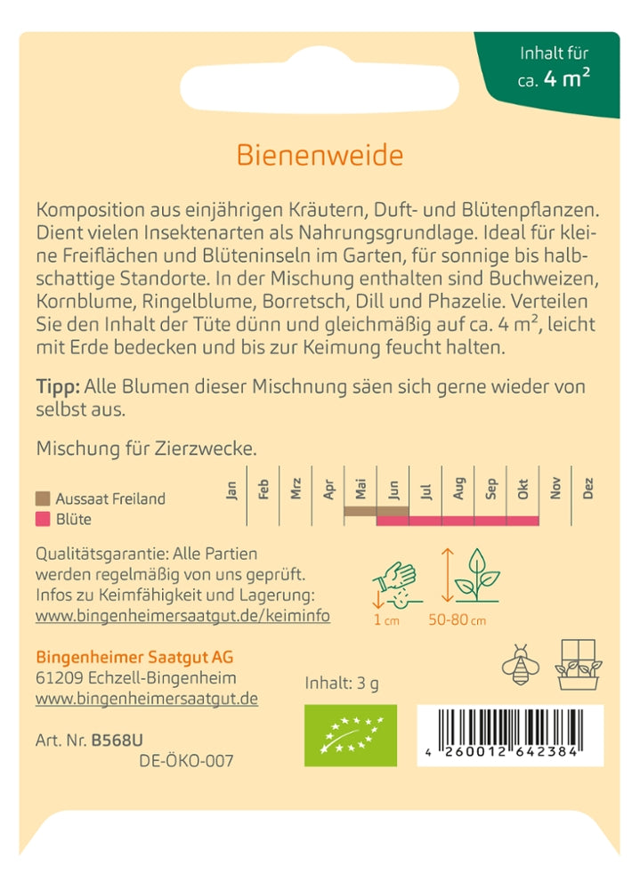 BIO Saatgut Blumenmischung Bienenweide Aussaattipps