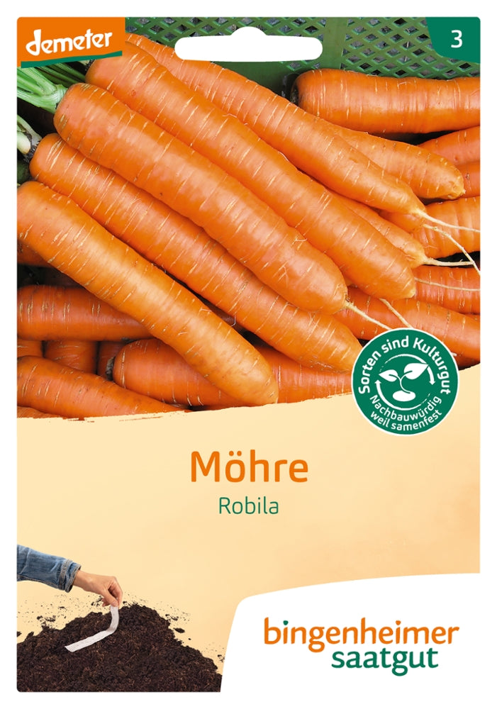 BIO Saatgut Möhre Robila, spät Saatband – Biogartenladen