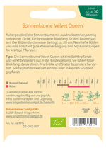 BIO Saatgut Sonnenblume "Velvet Queen", Aussaatanleitung