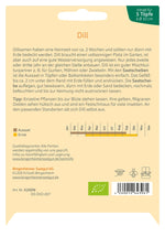 BIO Saatgut Dill, Saatscheiben Aussaatanleitung