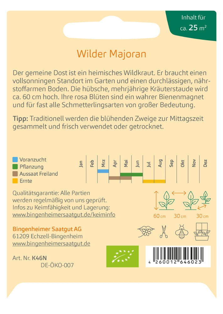 Wilder Majoran Anbauhinweise
