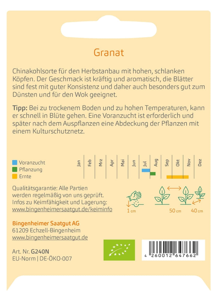 Chinakohl Granat Kulturanleitung