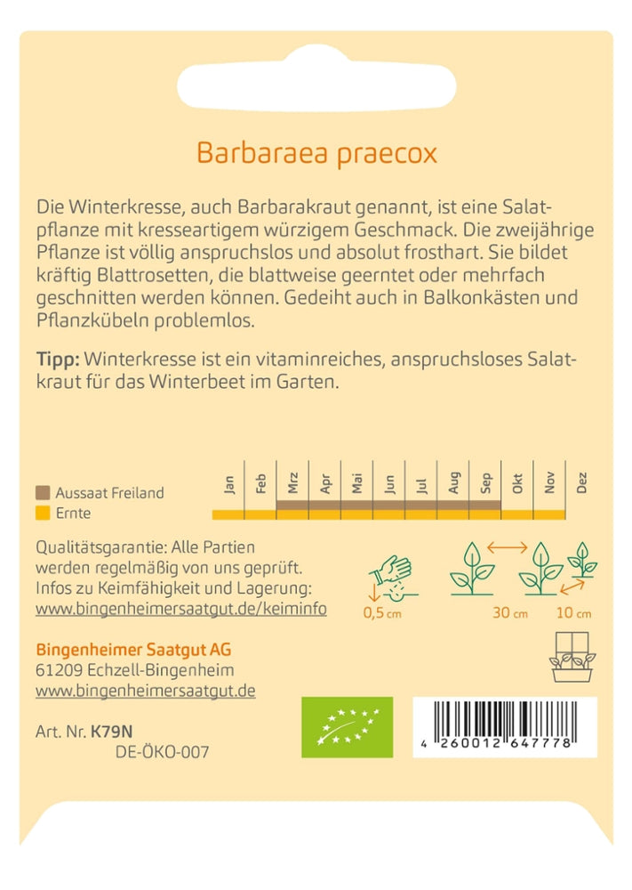 BIO Saatgut Winterkresse Kulturanleitung