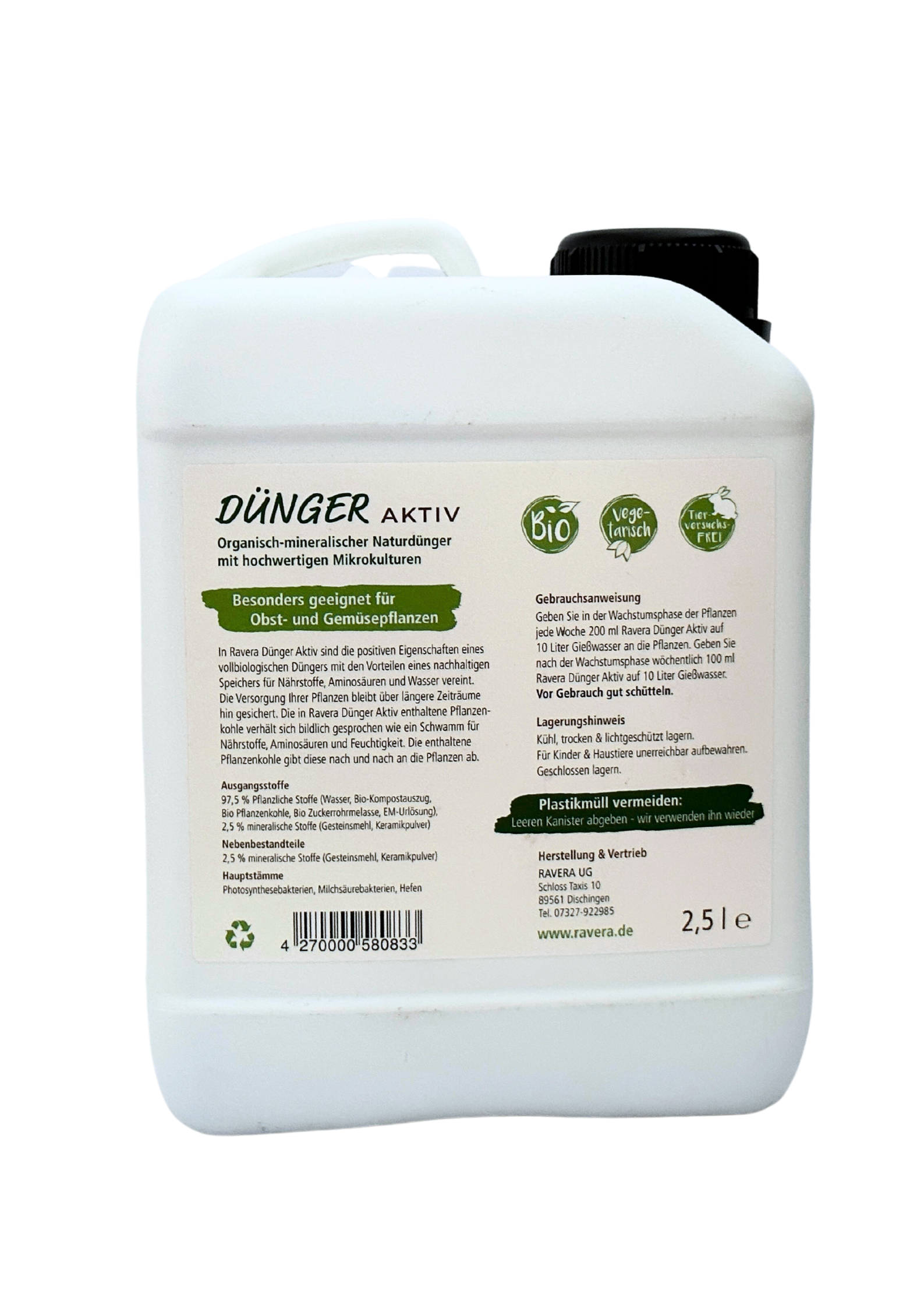 Ravera Dünger Aktiv 2,5 L Gebrauchsanweisung