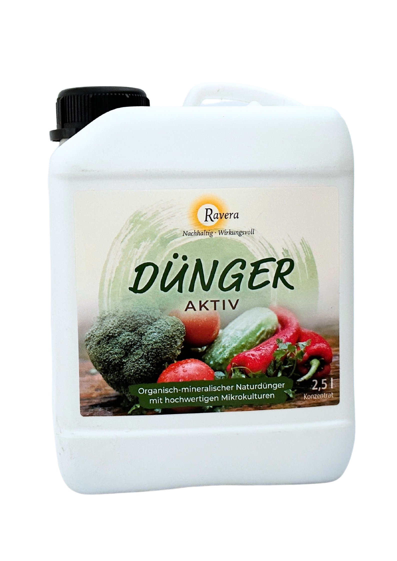 Ravera Flüssigdünger 2,5 l – Bio-Naturdünger mit Pflanzenkohle & Effektiven Mikroorganismen für Obst und Gemüse