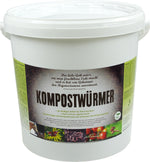 Kompostwürmer im Eimer für Komposthaufen, Wurmkiste und Wurmkomposter zur natürlichen Herstellung von Wurmhumus