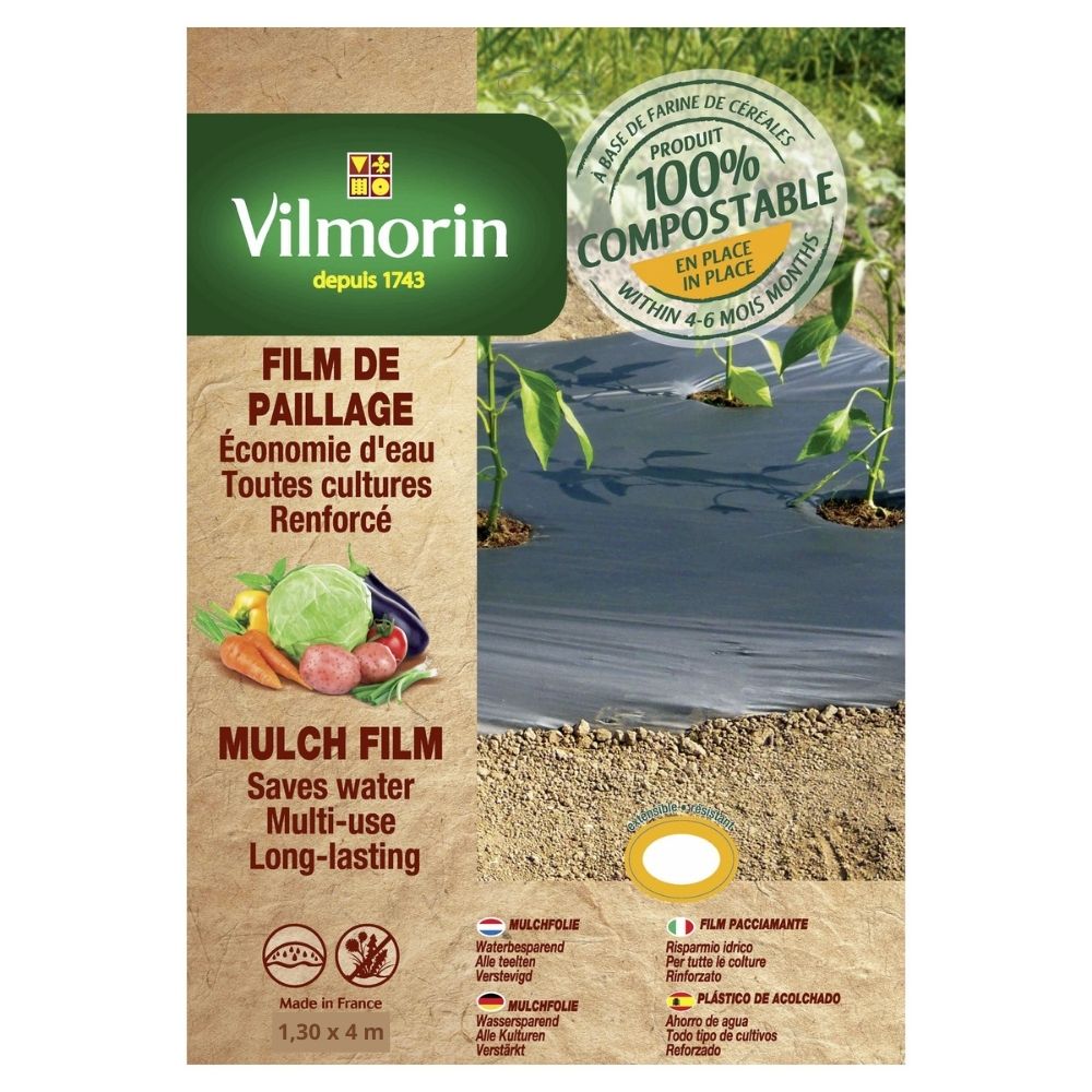 Biologisch abbaubare Mulchfolie aus Getreidemehl – kompostierbar & ideal für Langzeitkulturen im Garten