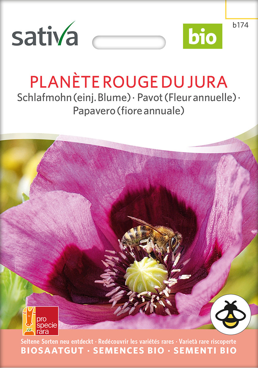 BIO Saatgut Mohn Planéte rouge du Jura