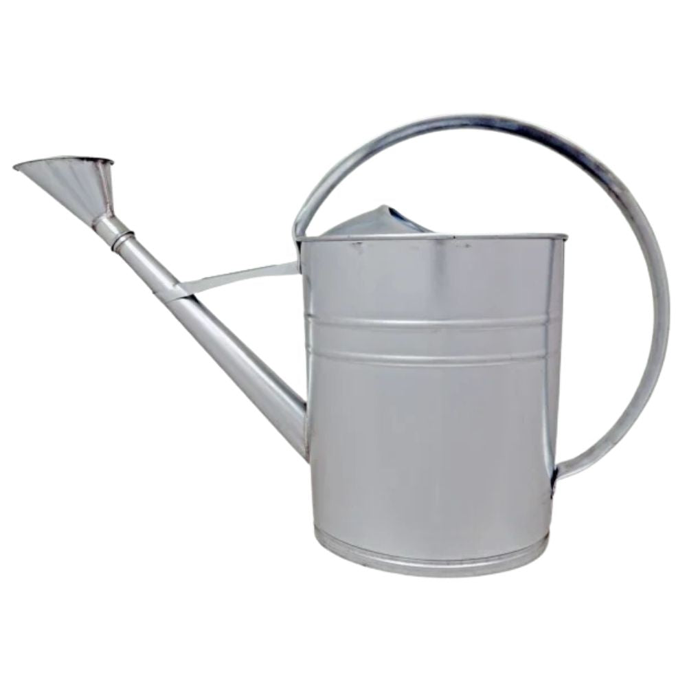 Klassische Gießkanne aus feuerverzinktem Blech mit Brause – 12 l Volumen für die Gartenbewässerung von Hand