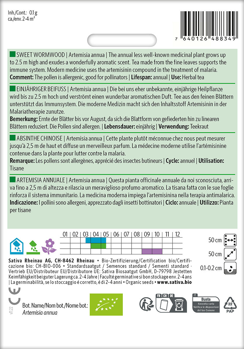 BIO Saatgut Artemisia annua Kulturanleitung