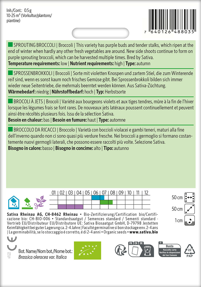 BIO Saatgut Sprossenbrokkoli Kulturanleitung