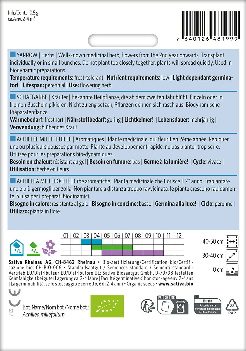 BIO Saatgut Schafgarbe – Biogartenladen