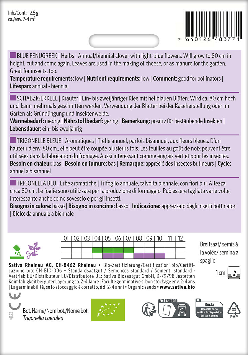 BIO Saatgut Schabzigerklee Kulturanleitung