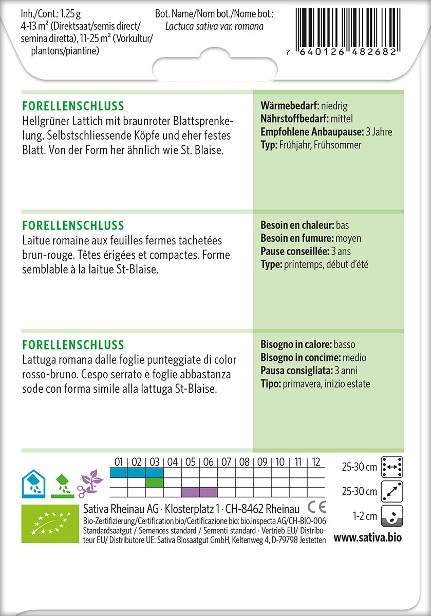 BIO Saatgut Romanasalat Forellenschluss Kulturanleitung