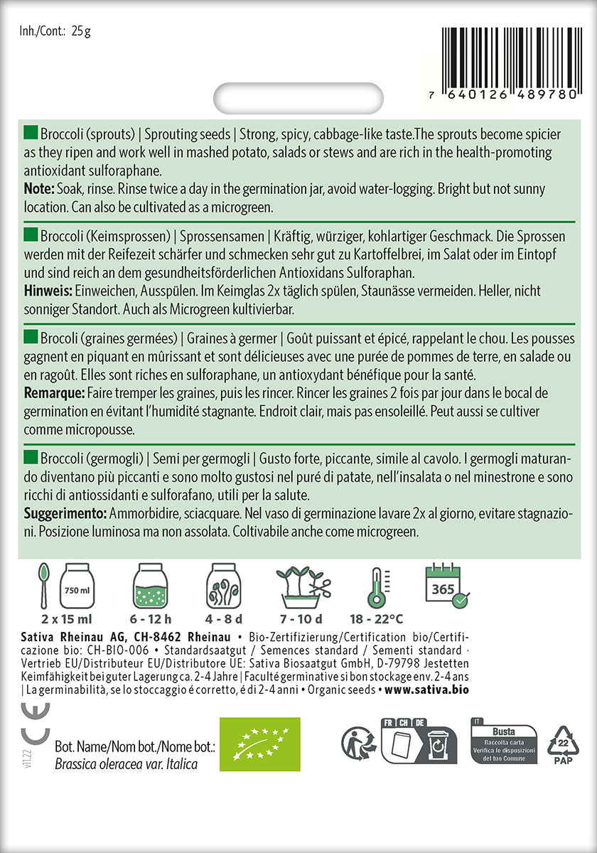 Broccoli Keimsprossen Kulturanleitung