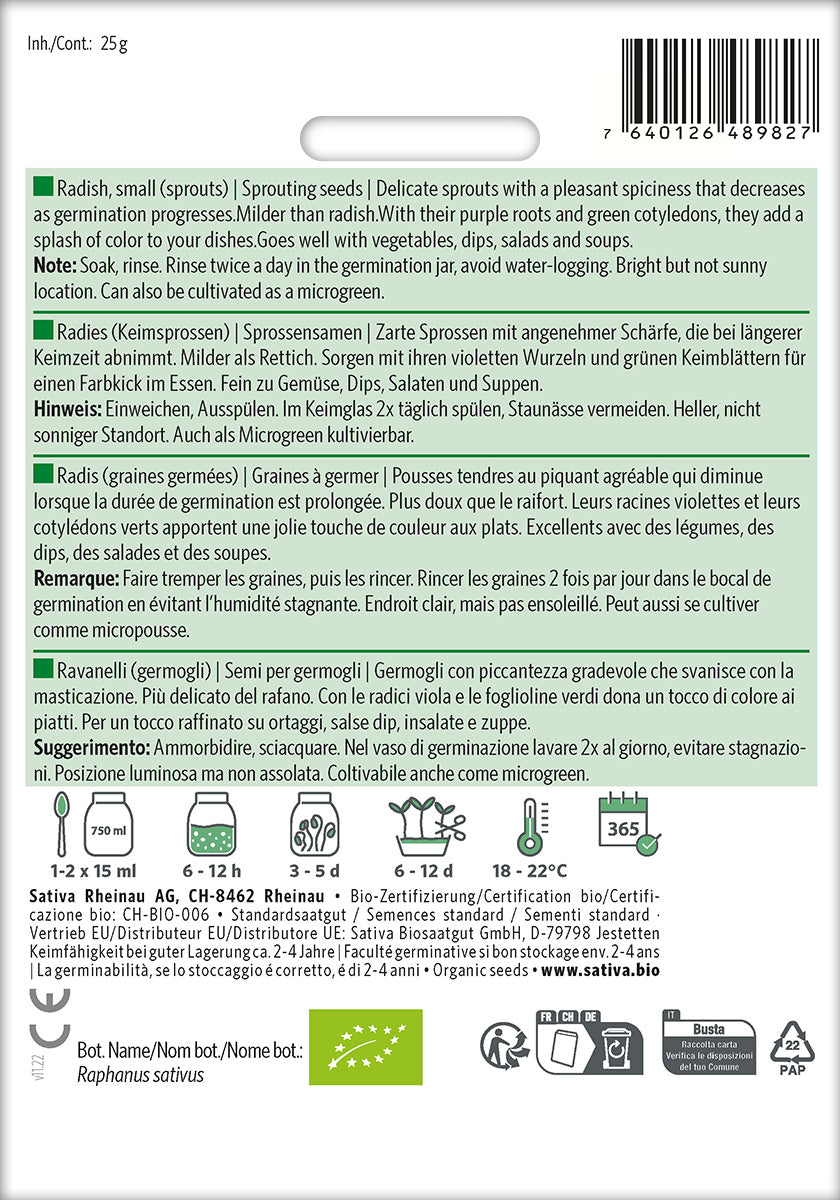 BIO Saatgut Keimsaaten Salatrauke Kulturanleitung