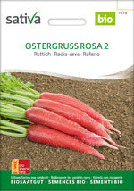 BIO Saatgut Rettich rosa Ostergruß 2