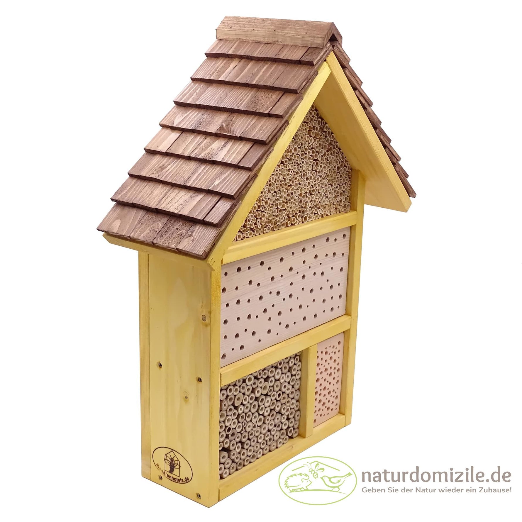 Wildbienenhotel zur kleinen Bienenkönigin Seitenansicht