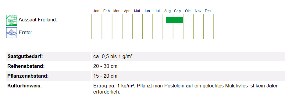 BIO Saatgut Winterpostelein, Kulturanleitung