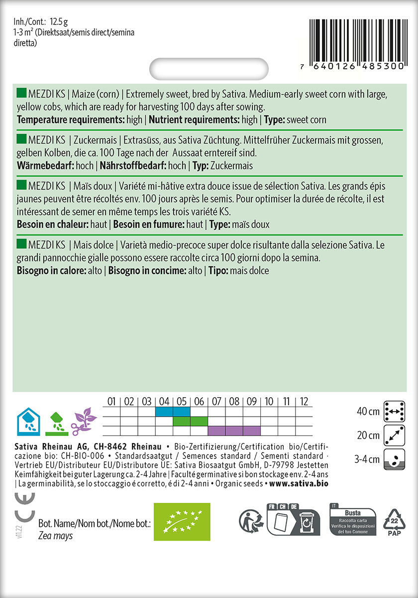 BIO Saatgut Zuckermais Mezdi KS – Biogartenladen